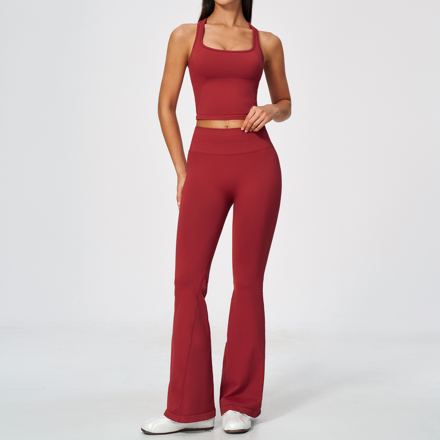 Women 2 Piece Yoga Set Racerba - đánh giá và giá Seamless Ribbed Workout Tank Top