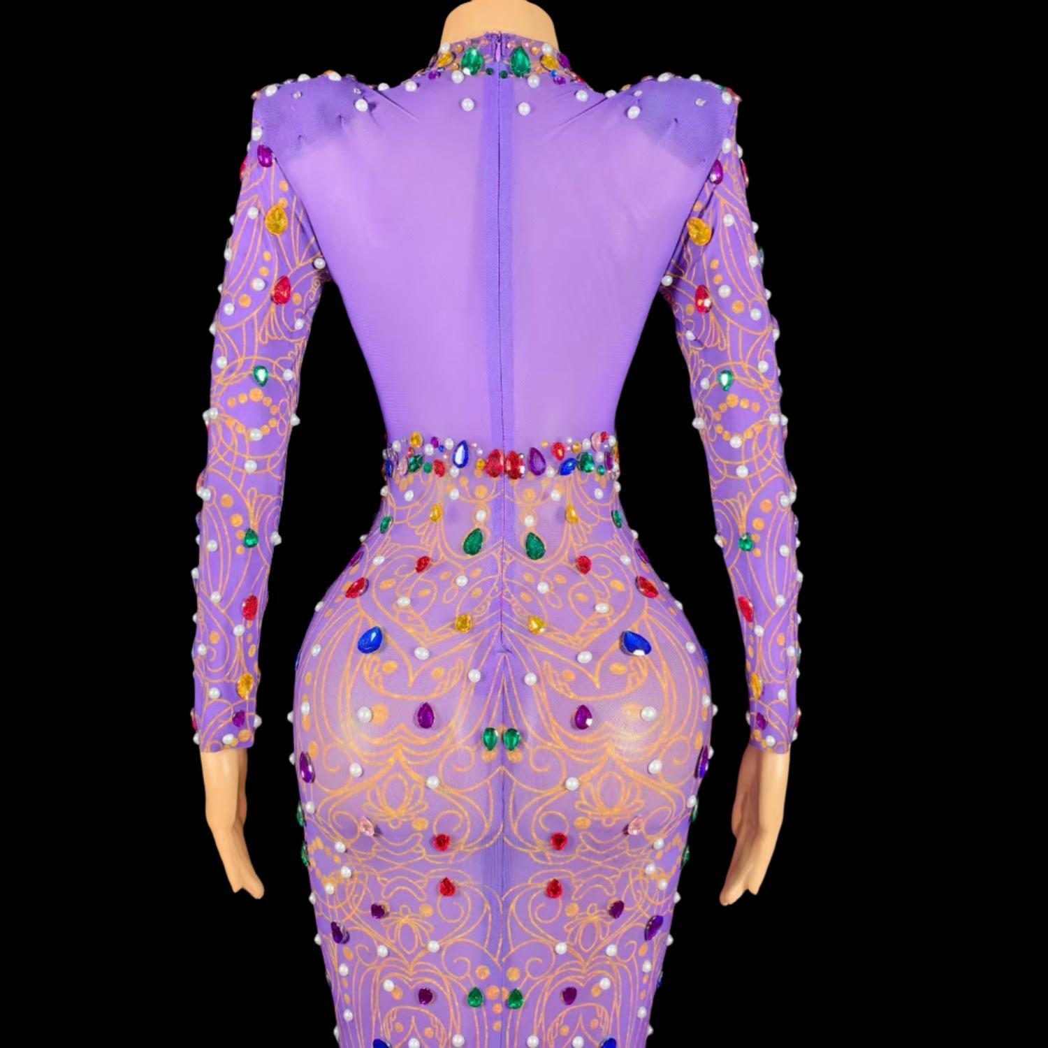 Sparkly Rhinestones Purple Mer - đánh giá và giá Sparkly Rhinestone Club Party Dress