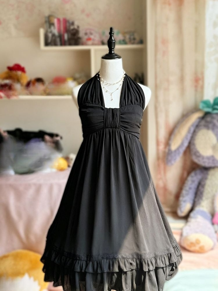 Vintage Elegant Halter Midi Dr - đánh giá và giá French Vintage Floral Midi Dress