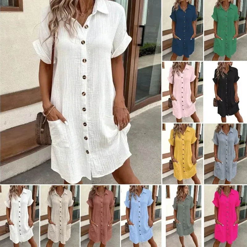 Fashion Casual Cotton Linen St - đánh giá và giá Casual Loose Linen Shirt Dress