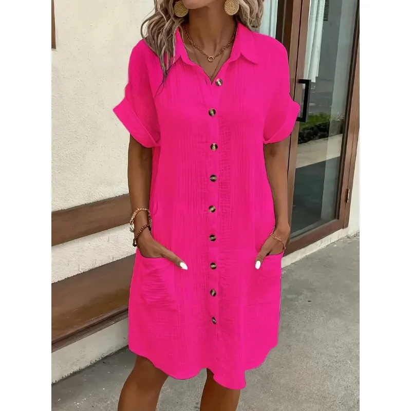 Fashion Casual Cotton Linen St - đánh giá và giá Casual Loose Linen Shirt Dress