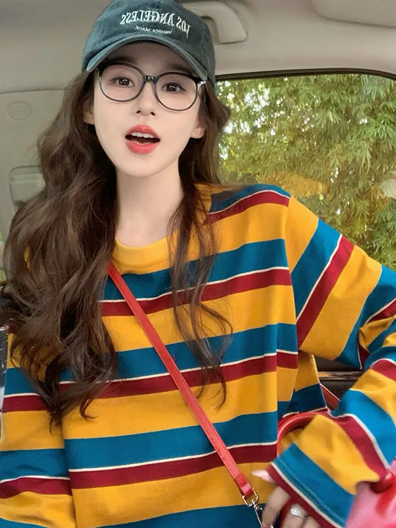 Women Color Block Striped Long - đánh giá và giá Blouses