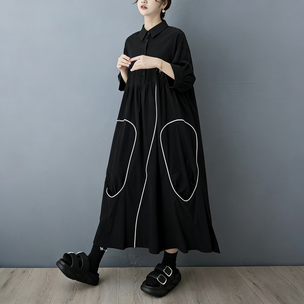SuperAen Spring and Autumn New - đánh giá và giá Korean Style A Line Shirt Dress