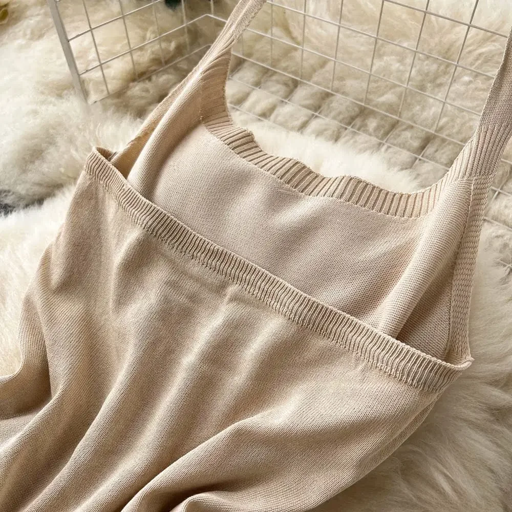 2024 Fashion Y2K Solid Knitted - đánh giá và giá Y2K Backless Halter Mini Dress