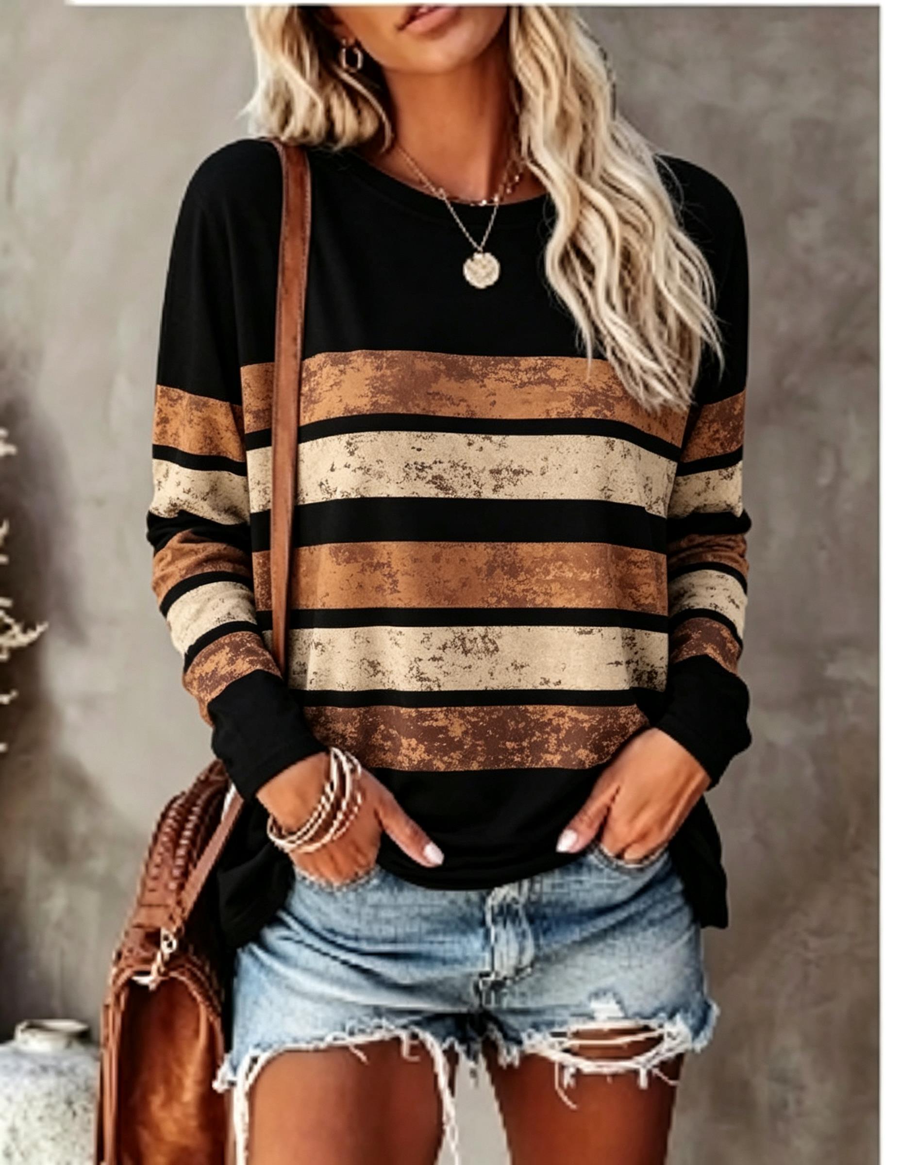 Women Long Sleeve T‑Shirt Vint - đánh giá và giá Blouses