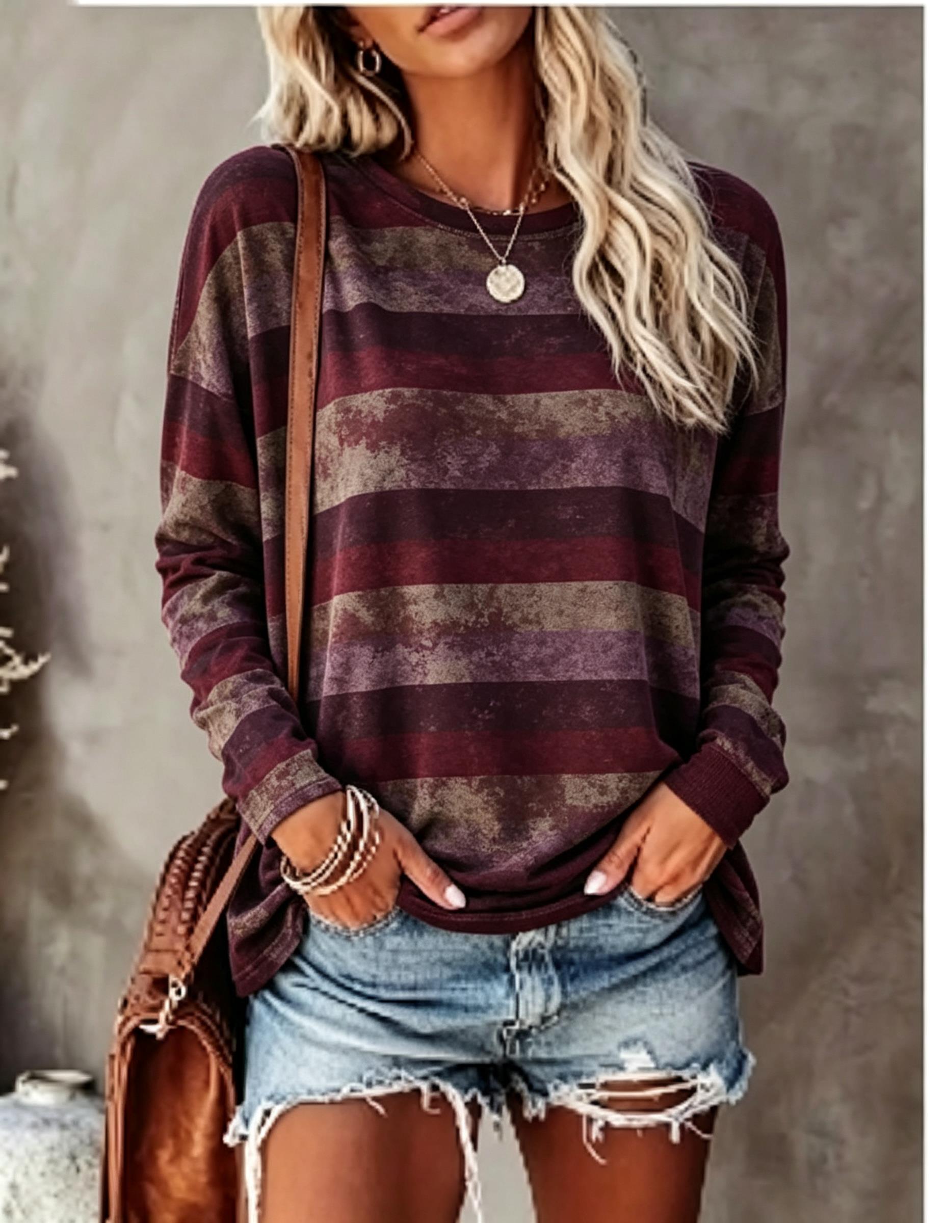 Women Long Sleeve T‑Shirt Vint - đánh giá và giá Blouses