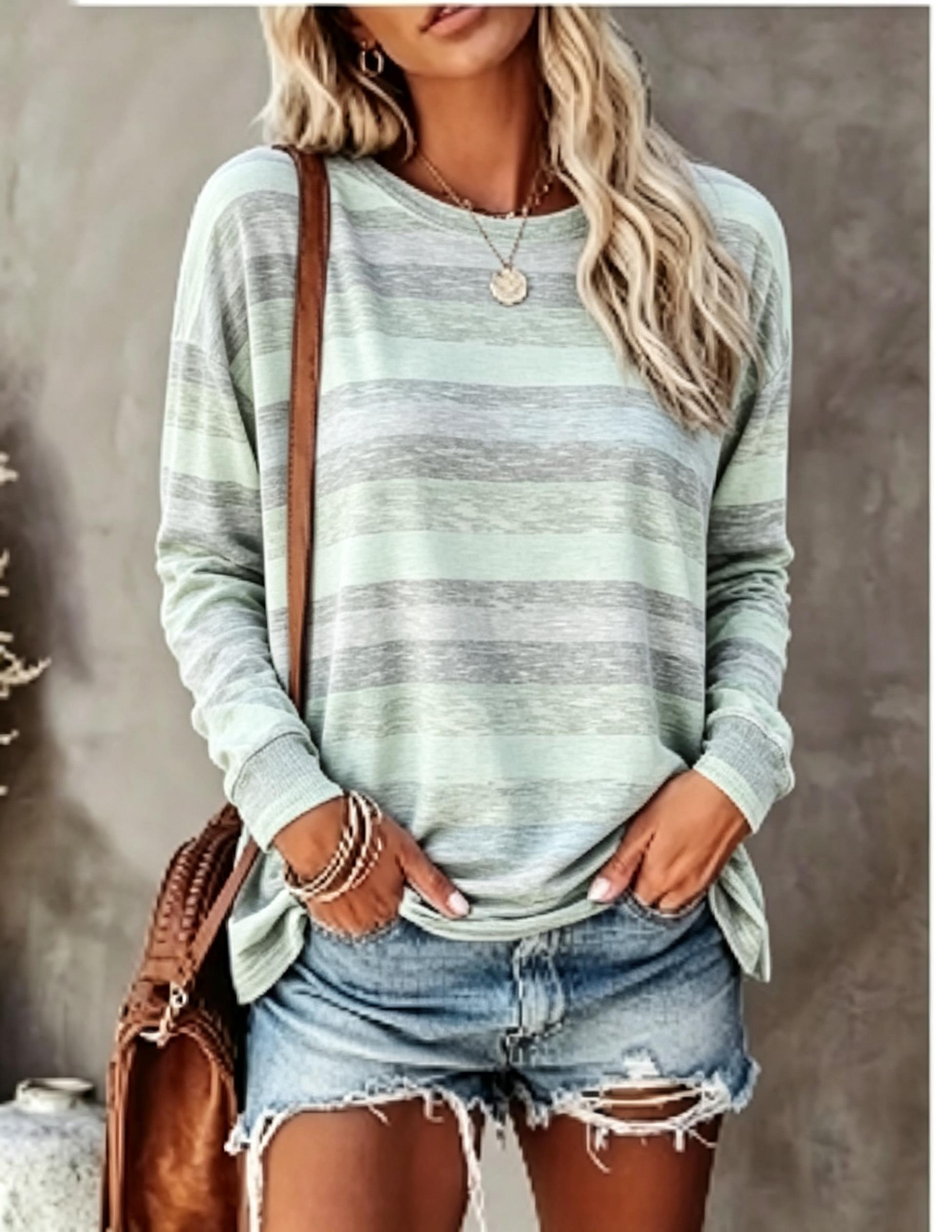 Women Long Sleeve T‑Shirt Vint - đánh giá và giá Blouses