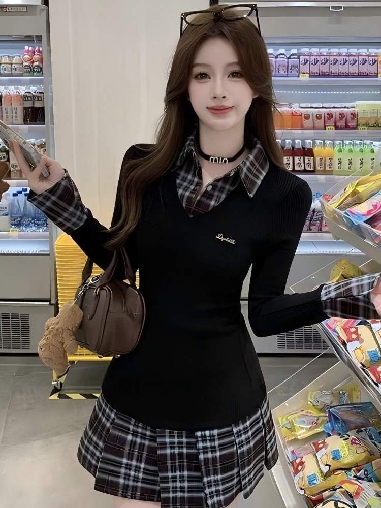 Korean Style Slim Fit  Collar  - đánh giá và giá Korean Style A Line Shirt Dress