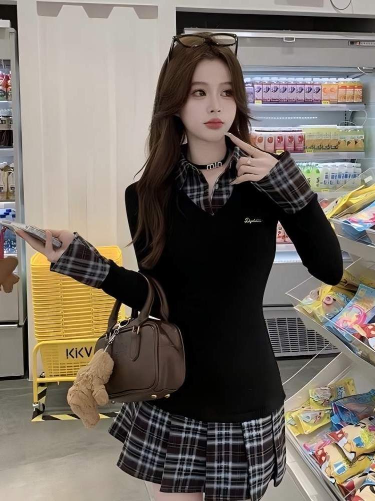 Korean Style Slim Fit  Collar  - đánh giá và giá Korean Style A Line Shirt Dress