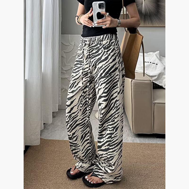 Zebra Pattern Women Jeans Vint - đánh giá và giá Jeans