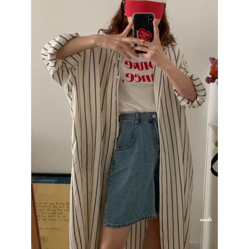 Korean Minimalist Loose Collar - đánh giá và giá Korean Style A Line Shirt Dress