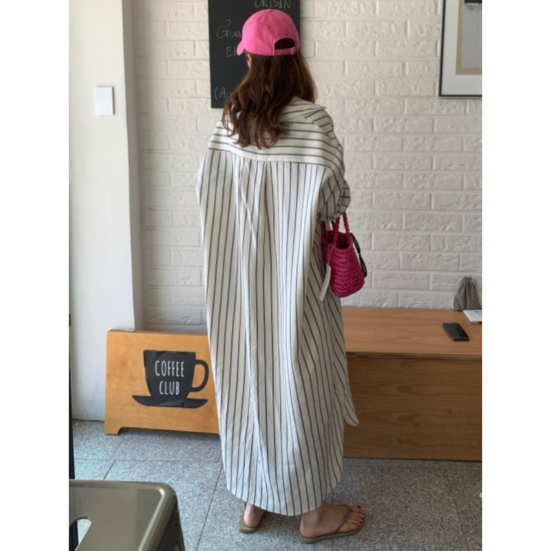 Korean Minimalist Loose Collar - đánh giá và giá Korean Style A Line Shirt Dress