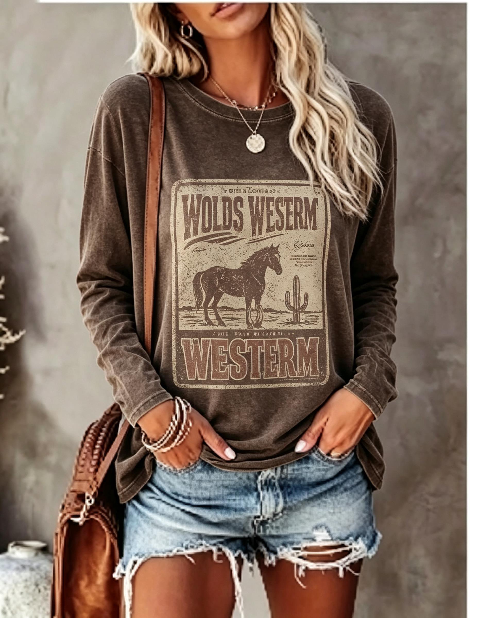 Women Long Sleeve T Shirt Vint - đánh giá và giá Blouses