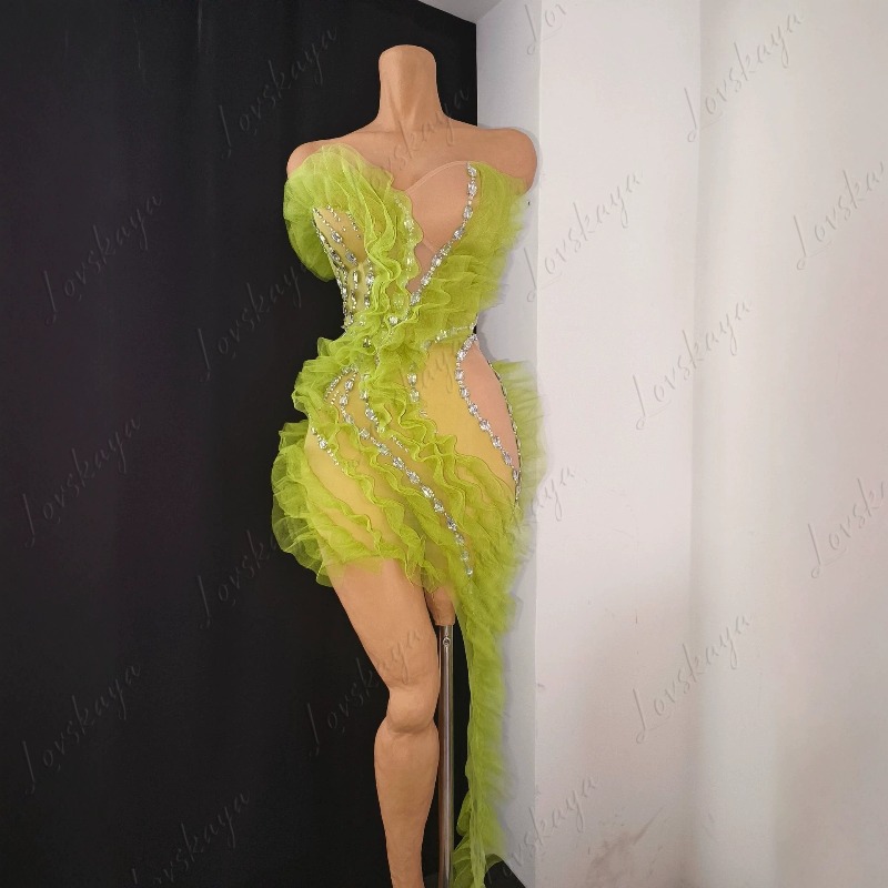 Luxury Hand-Stoned Mesh See Th - đánh giá và giá Sparkly Rhinestone Club Party Dress