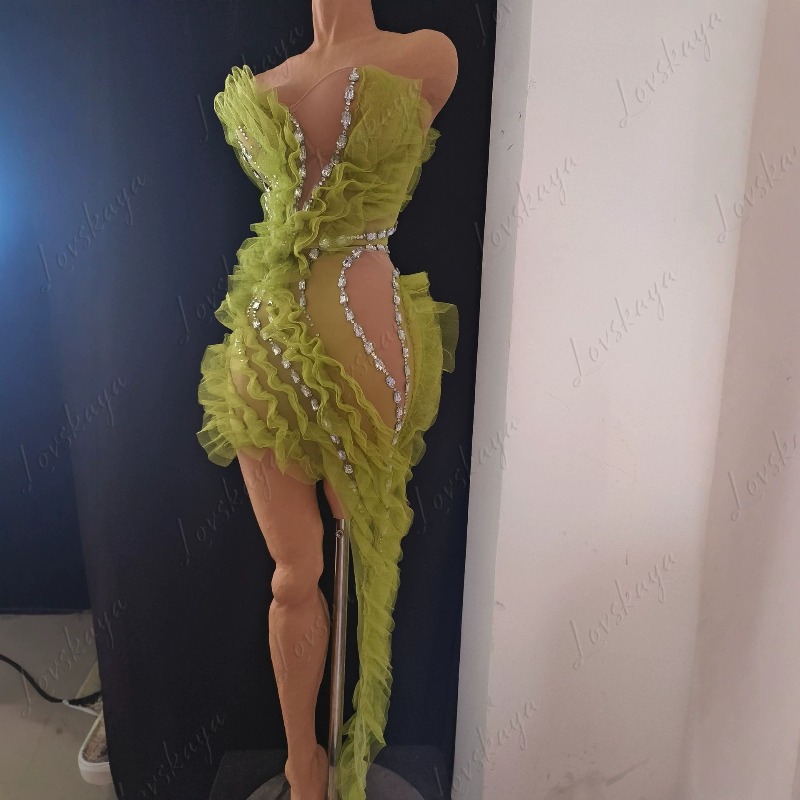 Luxury Hand-Stoned Mesh See Th - đánh giá và giá Sparkly Rhinestone Club Party Dress